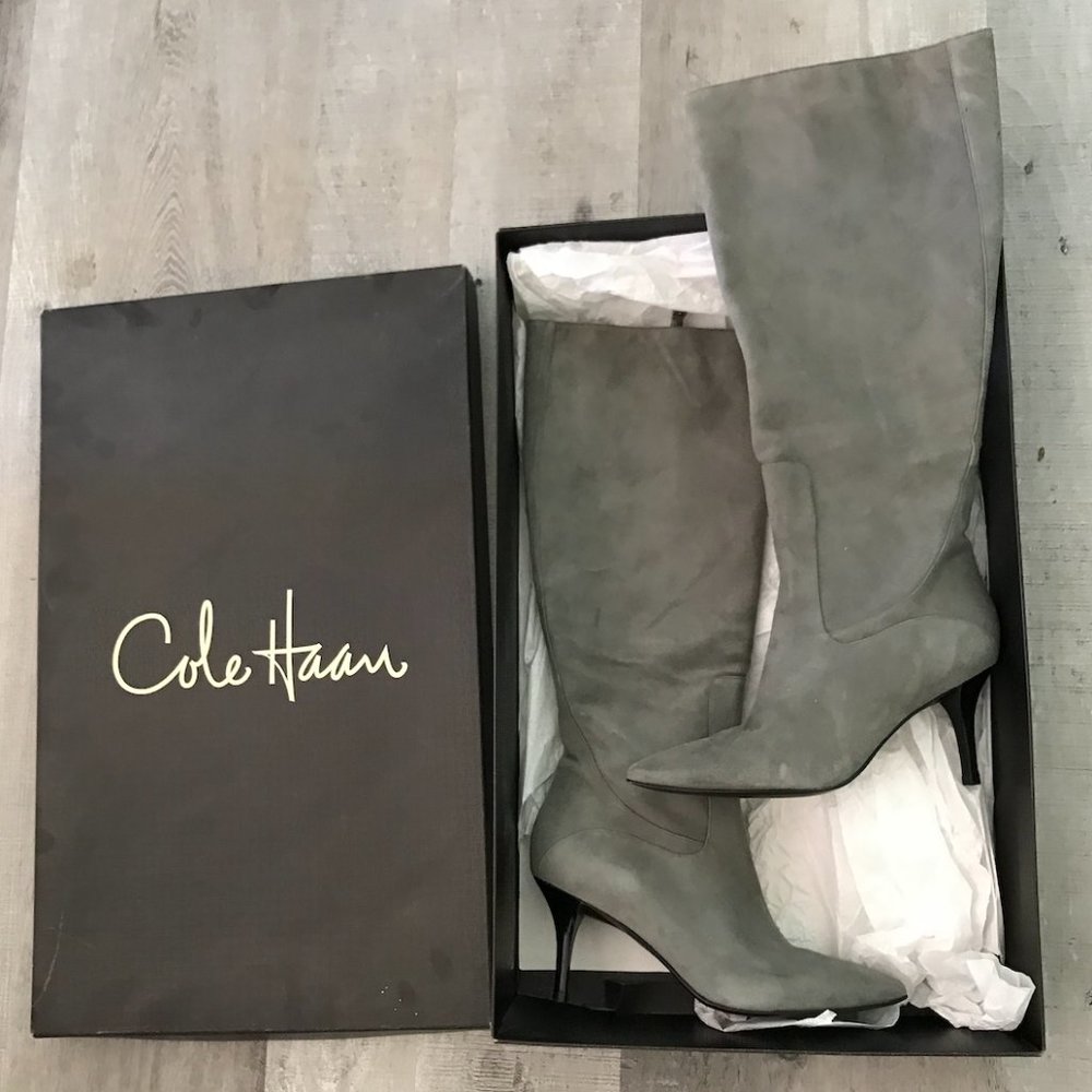 NEW Cole Haan Stiletto Heel Suede Boots Size 7